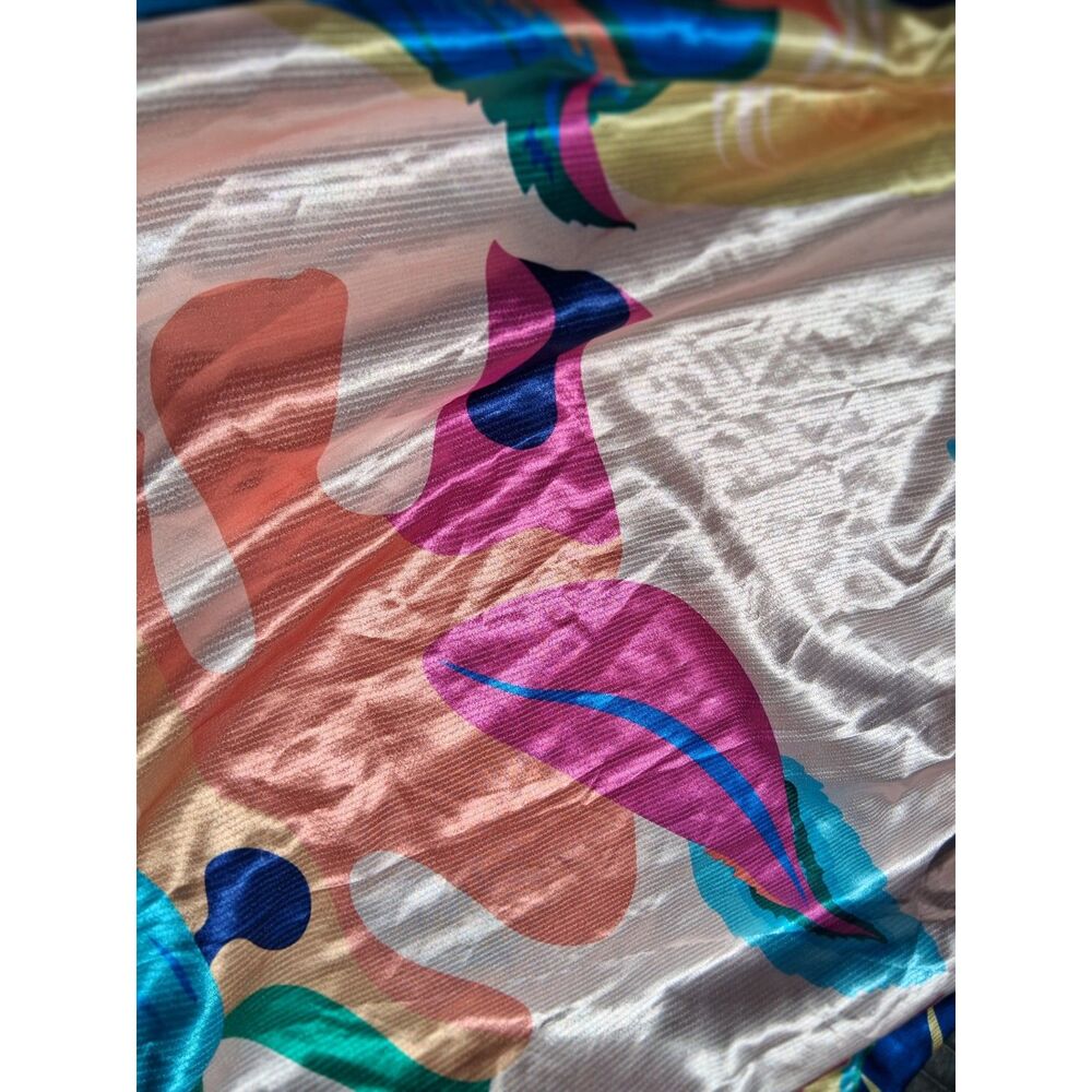 5X Tropical Print Off-The-Shoulder Blouson Top Boho Beach Vacation - Picture 3 of 3